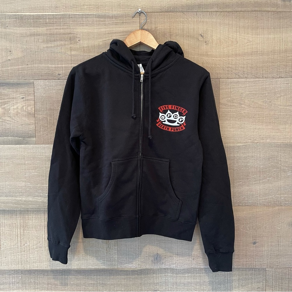 Five Finger Death Punch (5FDP) Black Zip-Up Hoodie S